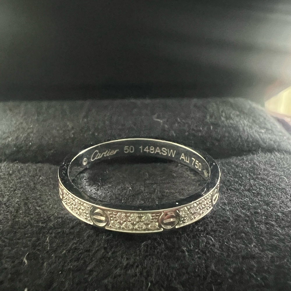 Cartier Silver Diamond Ring - Picture 2 of 12